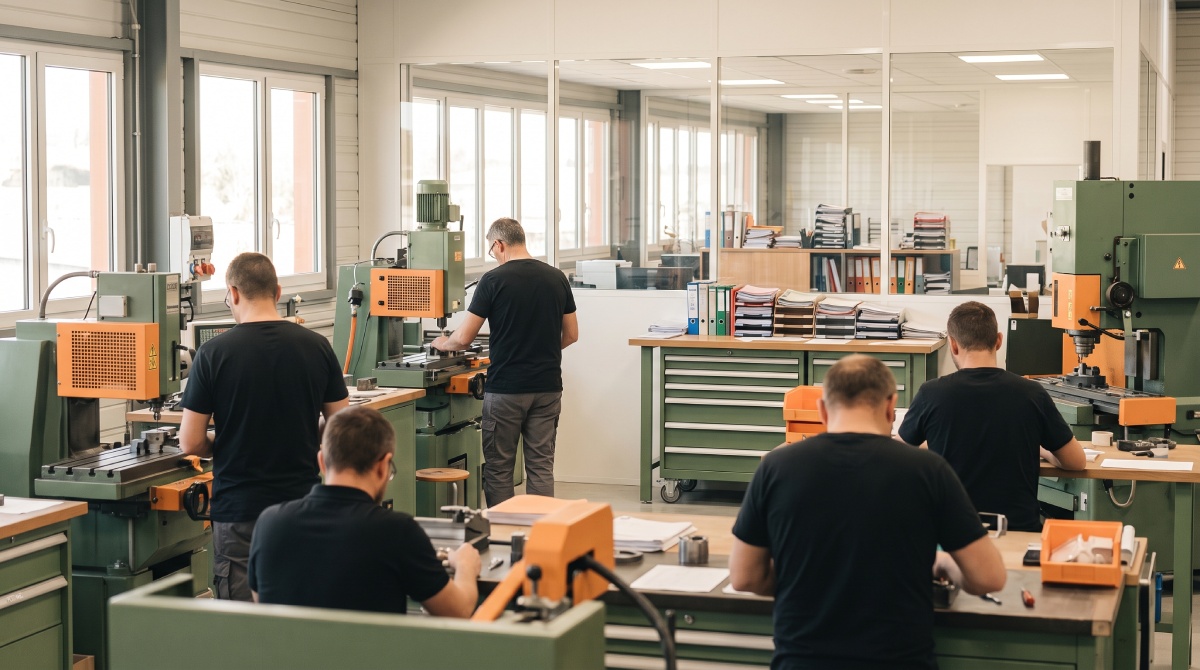 Atelier d’une PME industrielle de l’Ain à la fonction RH sous tension